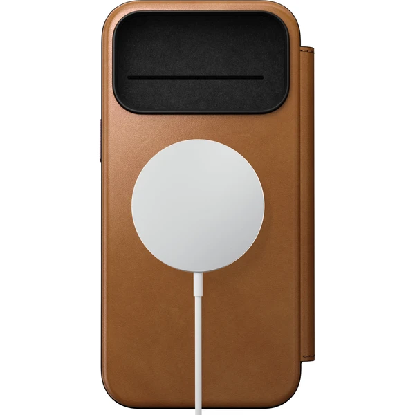 Nomad Modern Leather Folio MagSafe kožené puzdro iPhone 18 Pro Max English Tan - Puzdra - Obrázok ab99b319481b43f8a617038b0548e5da