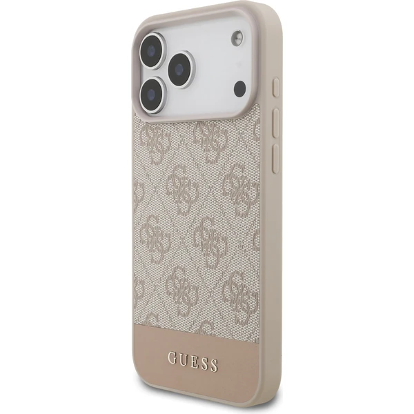 Guess PU 4G Stripe Zadný Kryt pre iPhone 17 Pro Max ružový - Puzdra - Obrázok abc8950a4d9343ad92aedac234a66cd2