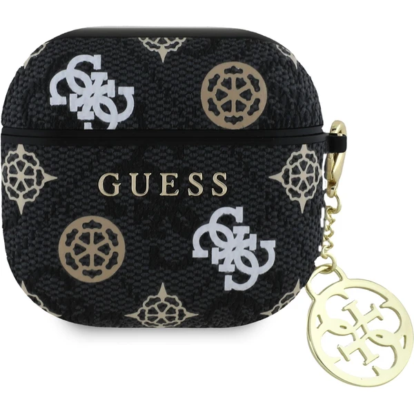 Guess PU 4G Peony Charm puzdro AirPods 4 čierne - Puzdra - Hlavný obrázok