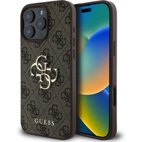 Guess PU 4G Metal Logo kryt pre iPhone 16 Pro Max hnedý - Puzdra