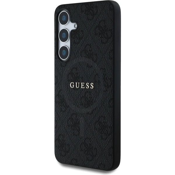 Guess PU Leather 4G Colored Ring MagSafe kryt Samsung Galaxy S25 čierny - Puzdra - Obrázok ac142a85c12f4cd79c40c872196510ad