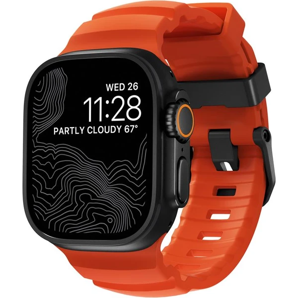 Nomad Rocky Point Band remienok Apple Watch 49/45/44/42mm čierny/oranžový - Remienky - Hlavný obrázok