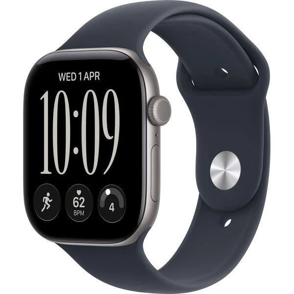 Apple Watch Series 12 (42mm) Vesmírně šedý hliník s námořnicky modrým sportovním řemínkem S/M - Inteligentné hodinky - Hlavný obrázok