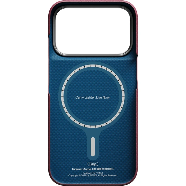 Pitaka Edge Case Argyle MagSafe kryt iPhone 18 Pro Burgundy - Puzdra - Obrázok ac61fbcc44f0446ea111bb0a4eabd74c