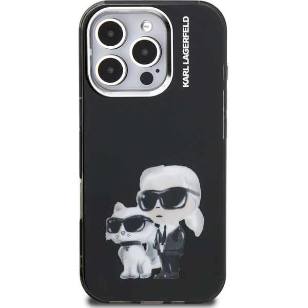 Karl Lagerfeld IML Aquarelle Karl and Choupette kryt iPhone 16 Pre čierny - Puzdra - Obrázok ac825b4ae3d9418a8bac8caddf9e8316