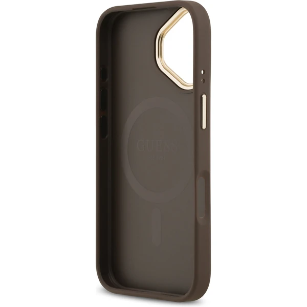 Guess PU Leather 4G Gold Frame MagSafe kryt iPhone 17 hnedý - Puzdra - Obrázok ac858800a5fe4c3d940c21247b170aff