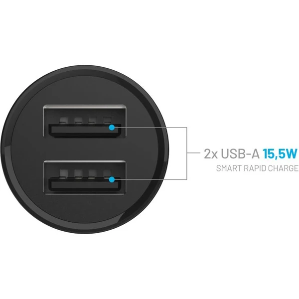 FIXED autonabíjačka s 2xUSB výstupom, 15W Smart Rapid Charge čierna - Nabíjačky - Obrázok ac9344af35934643b45fd40ec4fbc968