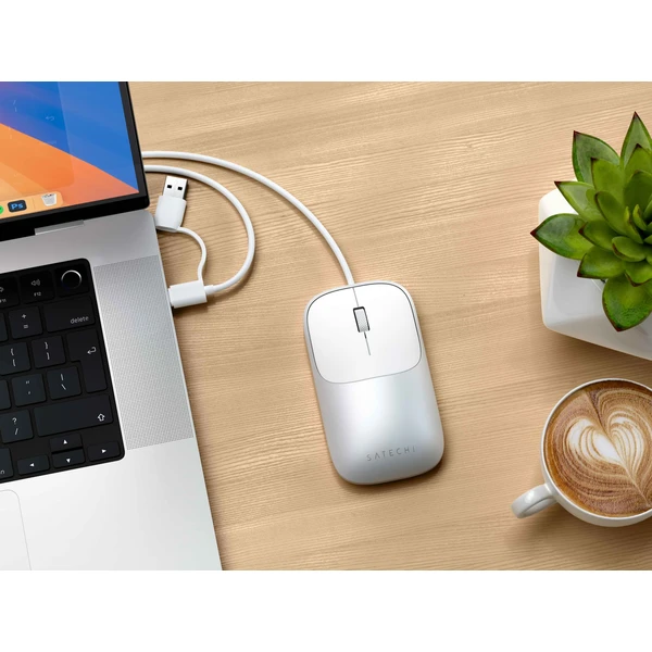 Satechi Slim LX drátová myš stříbrná - Myši - Obrázok acbb78281de44e7796845bb0c273be8a