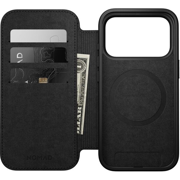 Nomad Modern Leather Folio MagSafe kožené púzdro iPhone 17 Pro Black - Puzdra - Obrázok ace73258c9024a10b31e4f9691b57755