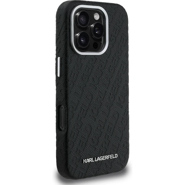 Karl Lagerfeld Grained PU Repeated Logo MagSafe kryt iPhone 16 Pro Max čierny - Puzdra - Obrázok ace7d7aad54e499581c820baa90d21c7