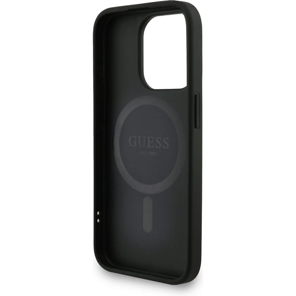 Guess PU Leather 4G Colored Ring Strap MagSafe kryt iPhone 15 Pro Max čierny - Puzdra - Obrázok acf1b67330ed4ca4a6103ea1ec94fe2f