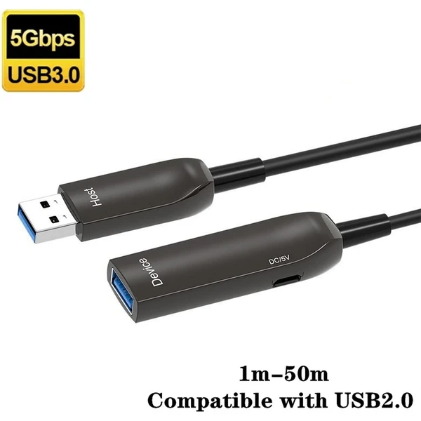 PremiumCord USB-A/USB-A predlžovací optický kábel 20m čierny - Káble a redukcie - Obrázok ad0da0daee764b6181a128556c72a007