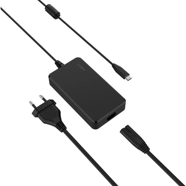 FIXED GaN nabíjecí adaptér pro notebooky s USB-C, PD 3.0, 100W, černý - Nabíjačky - Hlavný obrázok