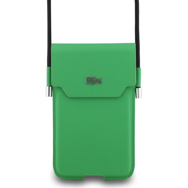 E-shop Lacoste PVC Iconic Petit Pique Metal Logo vrecko na telefón XL zelená
