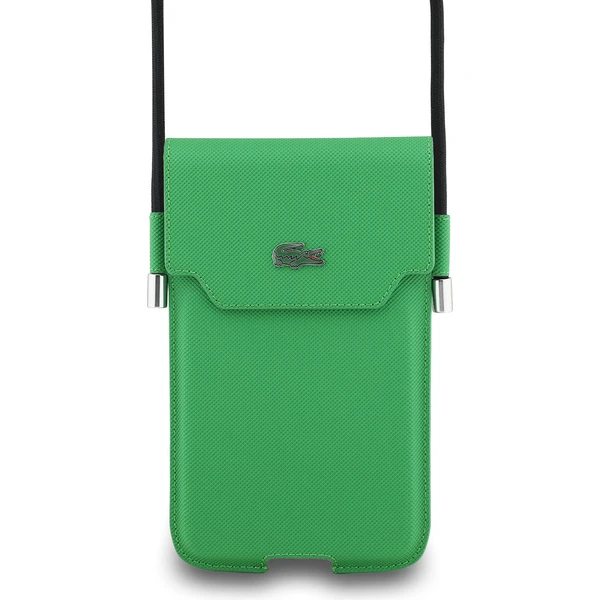 Lacoste PVC Iconic Petit Pique Metal Logo vrecko na telefón XL zelená - Puzdra - Hlavný obrázok