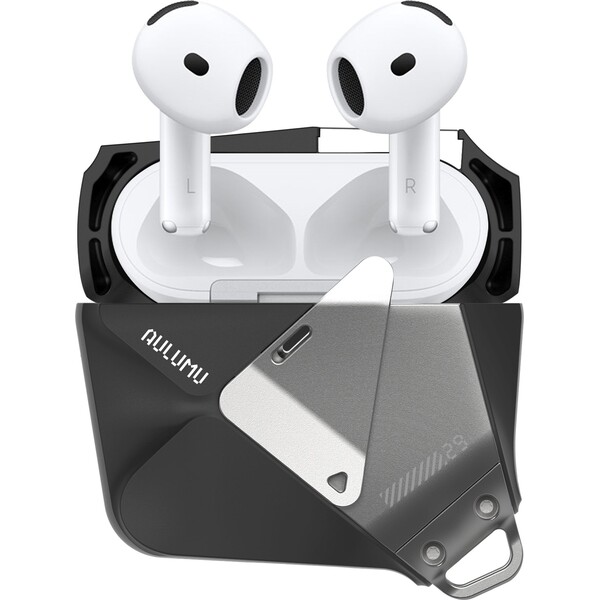 Aulumu A29 Geometric Case púzdro AirPods 4 Black - Puzdra - Hlavný obrázok