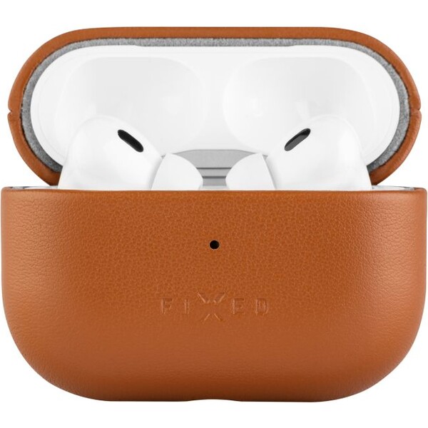 FIXED PodsLeather kožené puzdro s MagSafe pre Apple AirPods Pro 2 hnedé