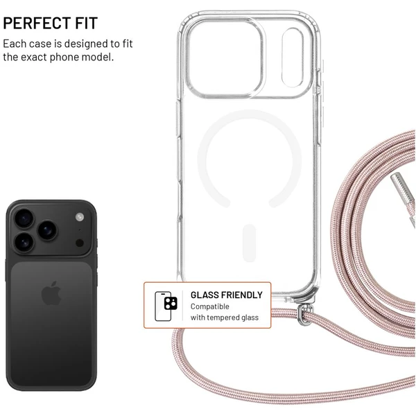 FIXED MagPure Neck kryt s ružovou šnúrkou na krk pre Apple iPhone 17 Pro - Puzdra - Obrázok ad63b62bb3ac41d6b0da4aeab6fc5515