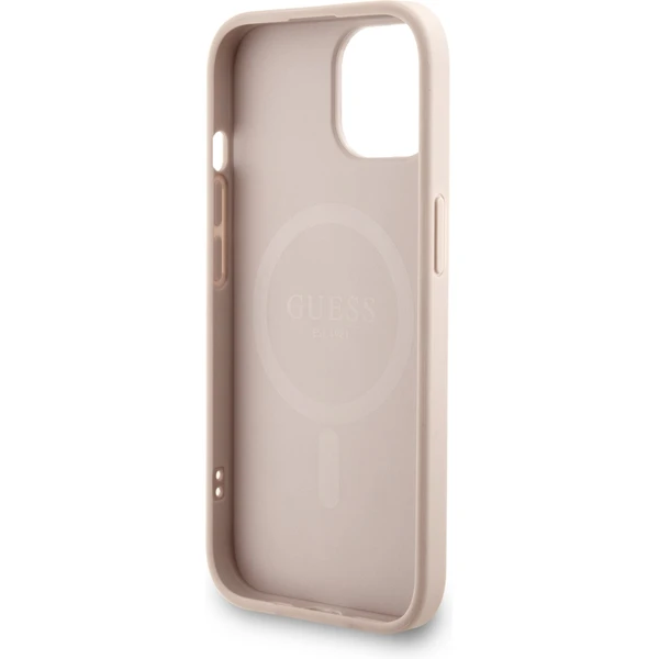 Guess PU Leather 4G Colored Ring Strap MagSafe kryt iPhone 13 ružový - Puzdra - Obrázok ad8de57d23b14ea78a360b9ce319d508