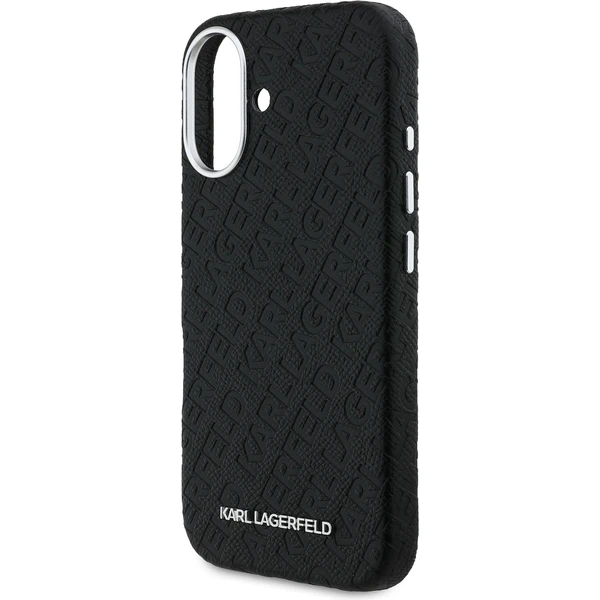 Karl Lagerfeld Grained PU Repeated Logo MagSafe kryt iPhone 16 čierny - Puzdra - Obrázok adfdd1341d5c4dcd9d21217b39f34beb