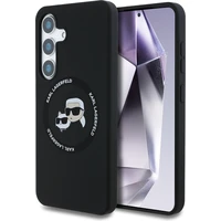 Karl Lagerfeld Liquid Silicone K&CH Heads MagSafe kryt Samsung Galaxy S25 čierny - Puzdra