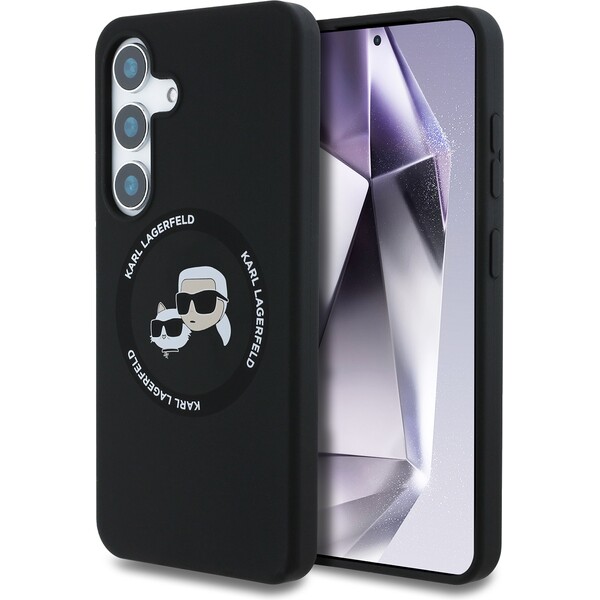 E-shop Karl Lagerfeld Liquid Silicone K&CH Heads MagSafe kryt Samsung Galaxy S25 čierny