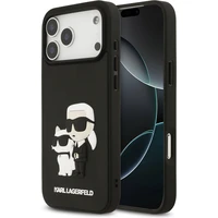 Karl Lagerfeld 3D Rubber Karl and Choupette kryt iPhone 17 Pro Max čierny - Puzdra