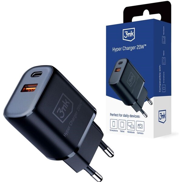 3mk Hyper Charger 20W sieťová nabíjačka čierna