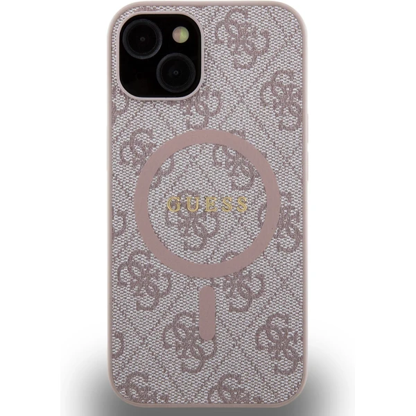 Guess PU Leather 4G Colored Ring MagSafe kryt iPhone 14 ružový - Puzdra - Obrázok ae6bdf3df4c54336a8a9563bf5883704
