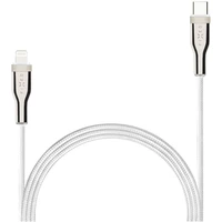 Dlhý nabíjací a dátový opletený kábel FIXED s konektormi USB-C/Lightning a podporou PD, 2 m, MFI, b - Káble