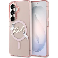 Karl Lagerfeld IML Choupette Karl Script Logo Magnetický kryt Samsung Galaxy S26 ružový - Puzdra