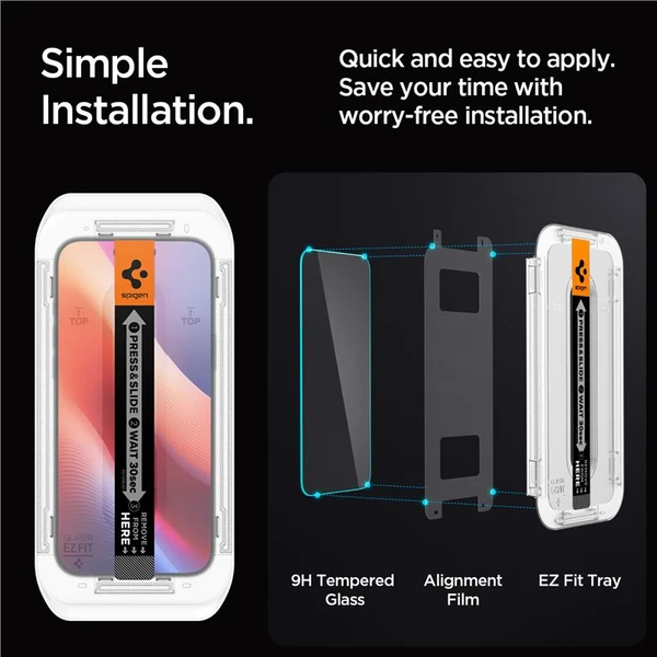 Spigen Glass tR EZ Fit tvrdené sklo iPhone 17 Pro Max/16 Pro Max číre (2 ks) - Ochranné fólie a sklo - Obrázok af1fb07cdb234ee2a17504b6fe04f6a2