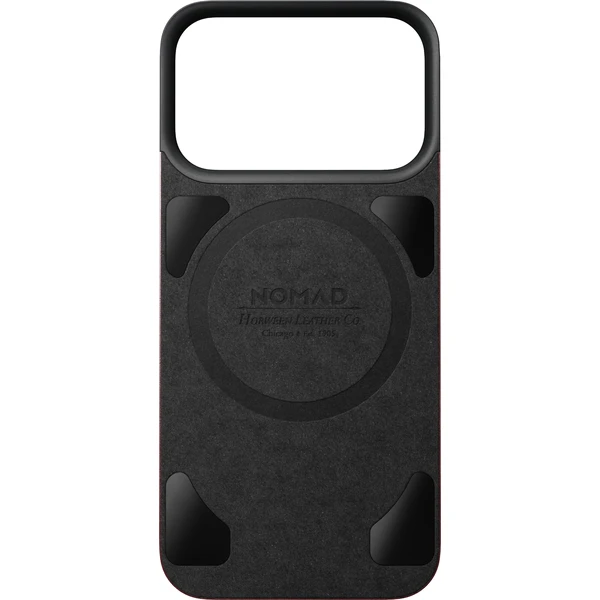 Nomad Magnetic Leather Back (Horween) MagSafe kožený kryt iPhone 17 Pro/18 Pro Burgundy - Puzdra - Obrázok af347521288c4894a201b3d1d19b3a38