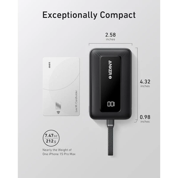 Anker Zolo powerbanka (10000mAh) 30W, s káblom USB-C čierna - Powerbanky - Obrázok af38c0a6c4ef4ac394fcf6914cf04a91