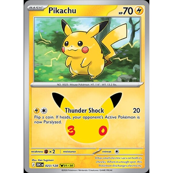 Pikachu (30C 023) - 30th Celebration [Holo] - Kusové karty - Hlavný obrázok