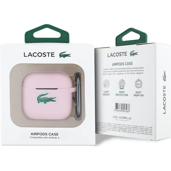 Lacoste Liquid Silicone Croc Logo puzdro AirPods 4 ružové - Puzdra - Obrázok af4621821f814edebca37a2833b5589c