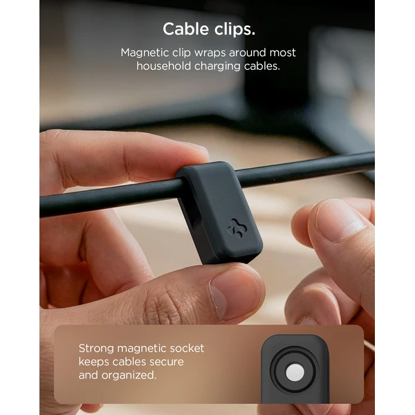 Spigen Magnetic Cable Holder magnetický organizátor čierny - Organizéry - Obrázok af7d5baed32f4a9693979b641d0f5f77