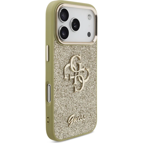 Guess PU Fixed Glitter 4G Metal Frame kryt iPhone 17 Pro zlatý - Puzdra - Obrázok af8cb5dcefa14f9294c060fd4149206c