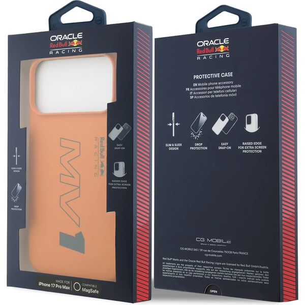 Oracle Red Bull Racing Silicone MV1 MagSafe kryt iPhone 17 Pro Max oranžový - Puzdra - Obrázok af94415e97864f92a951be4e26808561