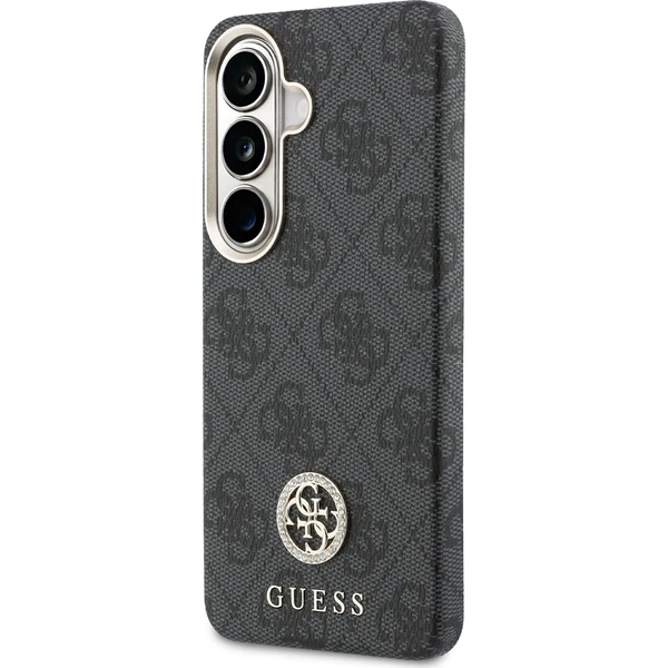 Guess PU Koža 4G Strass Logo Zlatý Rám Magnetický kryt Samsung Galaxy S26 čierny - Puzdra - Obrázok afb3c7e47e7a4505baff4851822c9f33