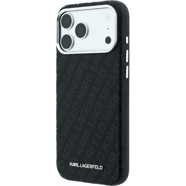 Karl Lagerfeld PU Grained Allover Semi Wrap Magsafe Zadný Kryt pre iPhone 18 Pro Max Black - Puzdra - Obrázok afb4f134125b43968f74c7fe510417be
