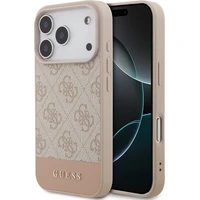 Guess PU 4G Stripe Zadný Kryt pre iPhone 17 Pro ružový - Puzdra