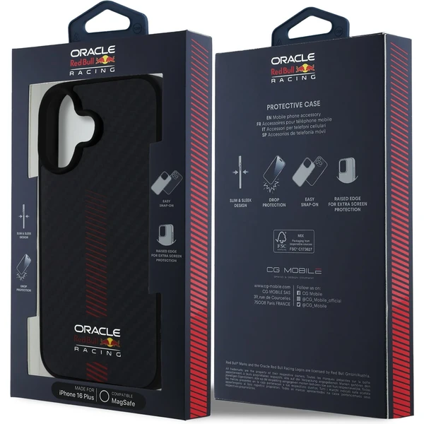 Oracle Red Bull Racing Carbon Powerbar MagSafe kryt iPhone 16 Plus čierny - Puzdra - Obrázok afe462f94dec43cf9d5a7412cba2139c
