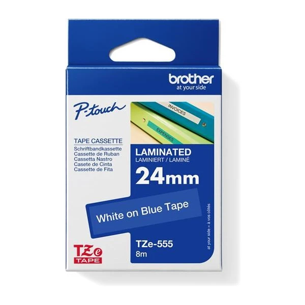 Brother TZe-555 páska biela na modrom 24 mm - Pásky pre štítkovače - Obrázok afe73aa164734a559a8639d314986e81