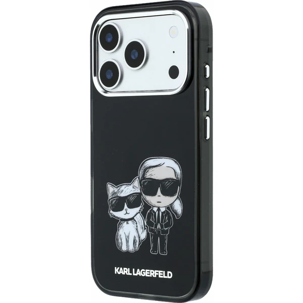 Karl Lagerfeld PU Semi Wrap Smooth Sketch Bodies Magsafe Zadný Kryt pre iPhone 18 Pro Black - Puzdra - Obrázok afef6c6e5adb488e93d6ae5fc8d5fd4b
