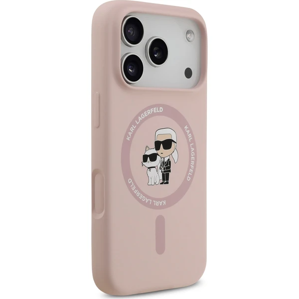 Karl Lagerfeld Liquid Silicone Karl and Choupette MagSafe kryt iPhone 18 Pro růžový - Puzdra - Obrázok b034ec8cb1e4456890c16b41a9432ed8
