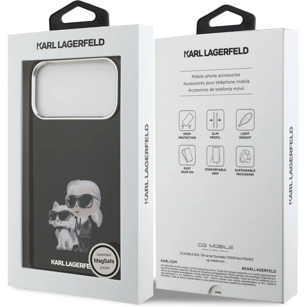 Karl Lagerfeld IML Aquarelle Karl and Choupette kryt iPhone 17 Pro čierny - Puzdra - Obrázok b03ee39c65f44147a161a968cf0bda60