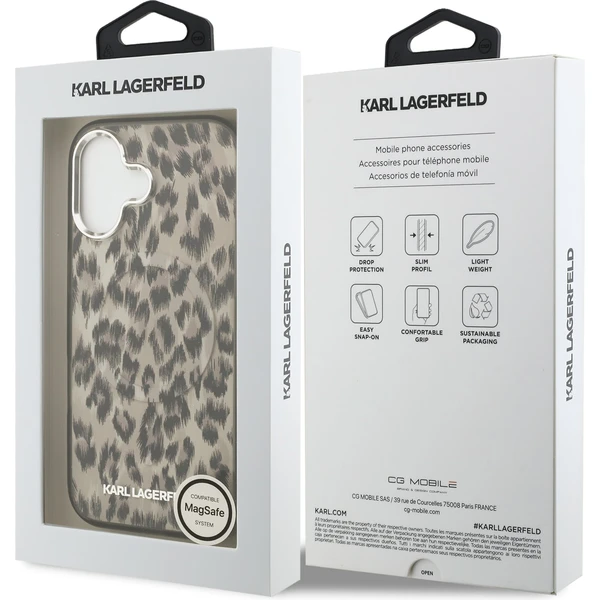 Karl Lagerfeld IML Leopard MagSafe Zadný Kryt pre iPhone 17 hnedý - Puzdra - Obrázok b060f0316ae64d9f89959d030b91821b