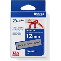 Brother TZe-R931 textilná páska čierna na striebornom 12 mm - Pásky pre štítkovače