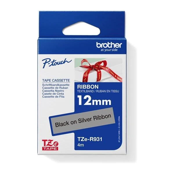 Brother TZe-R931 textilná páska čierna na striebornom 12 mm - Pásky pre štítkovače - Hlavný obrázok